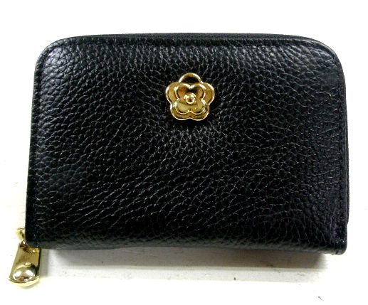 画像1: 牛革 フラワーエンブレム コインケース