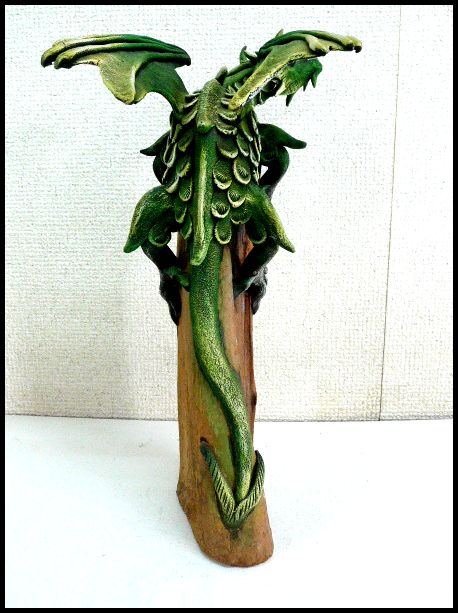 画像: 木製ドラゴン×天然木オブジェ　訳あり品　