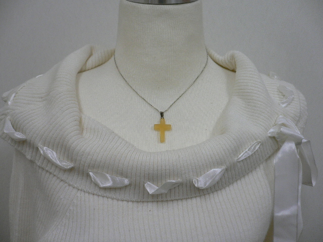 画像: アラゴナイトクロスネックレス　40cm/45cm