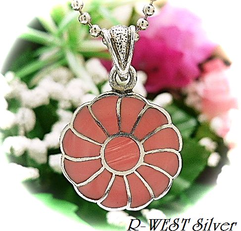 画像: ピンクコーラルペンダント　花