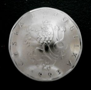 画像1: チェコ２コルナ　コインコンチョ　直径21mm