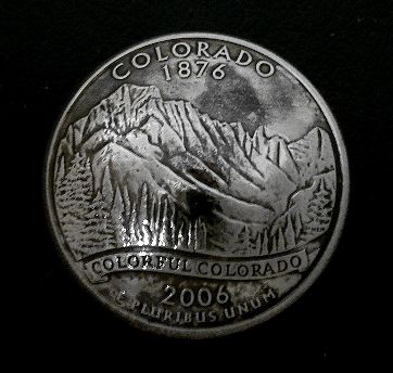 画像1: アメリカコロラド州２５セントコインコンチョ　直径24mm