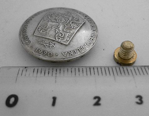 画像: チェコ２コルナ　コインコンチョ　直径23mm