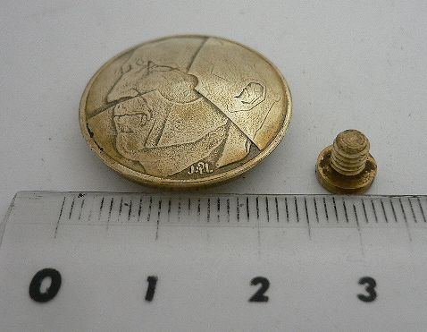 画像: ベルギー５フラン　コインコンチョ　直径24mm