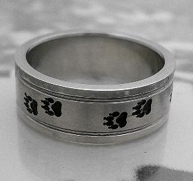 画像: ステンレスリング　足跡