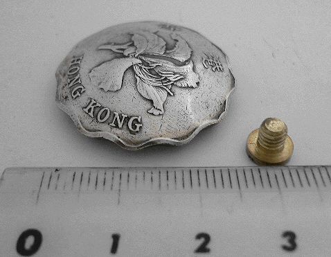 画像: 香港２香港ドル　コインコンチョ　直径27mm