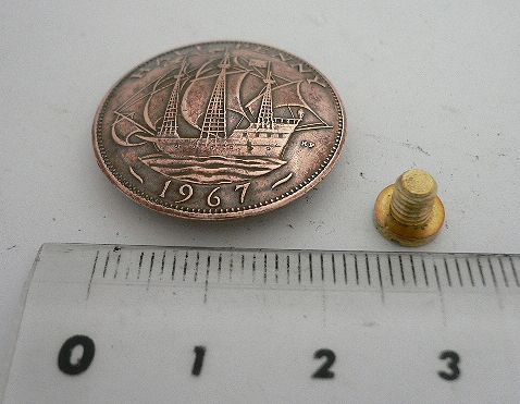 画像: イギリス１/２ペニーb　コインコンチョ　直径25mm