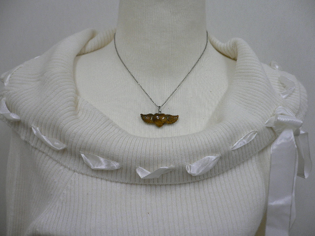 画像: タイガーアイエンジェルハートネックレス　40cm/45cm