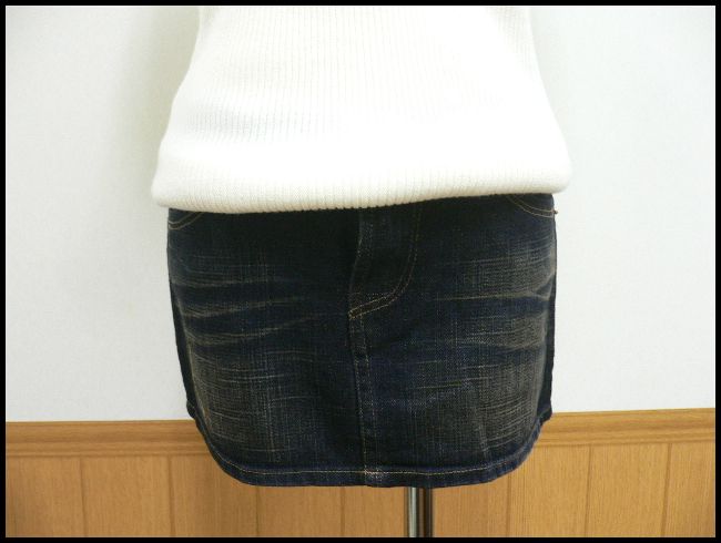 画像: 【アウトレット】NongJoJeansリボン刺繍デニムミニスカート サイズS/M/L