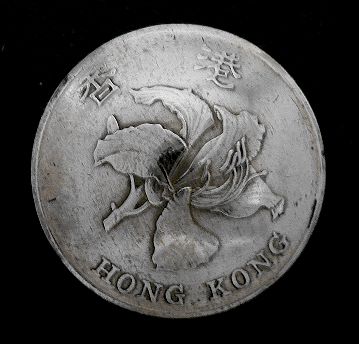 画像1: 香港１香港ドルa　コインコンチョ　直径25mm