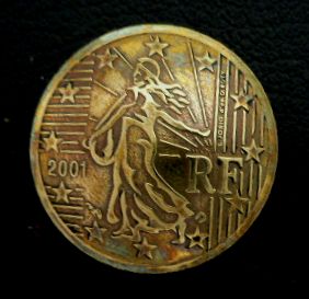 画像1: 欧州連合(フランス)１０ユーロセントa　コインコンチョ　直径20mm