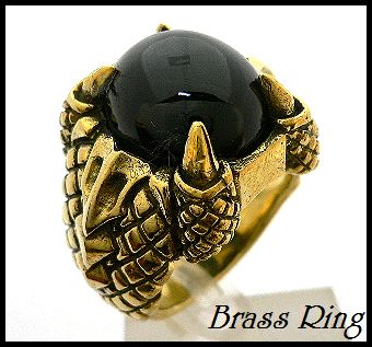 画像1: Brassドラゴンクロウオニキスリング