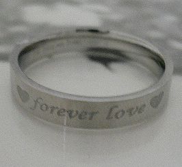 画像: ステンレス メッセージリング　Forever Love　永遠の愛