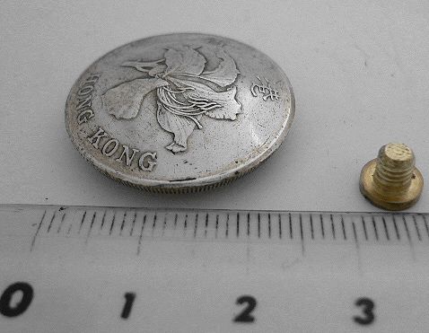 画像: 香港１香港ドルa　コインコンチョ　直径25mm