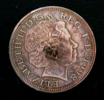 画像1: イギリス２ペンスa　コインコンチョ　直径26mm