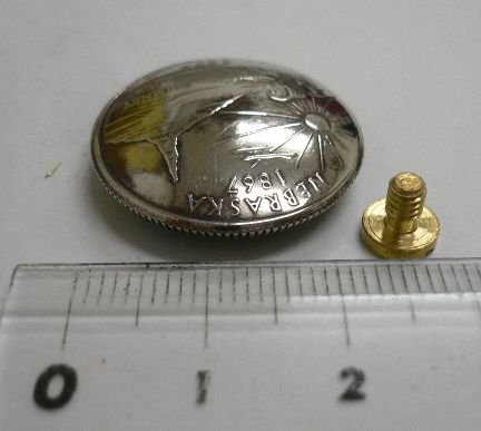 画像: アメリカネブラスカ州２５セントコインコンチョ　直径24mm