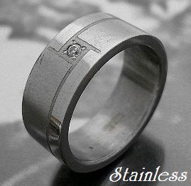 画像1: ステンレスリングF　ジルコニア入り