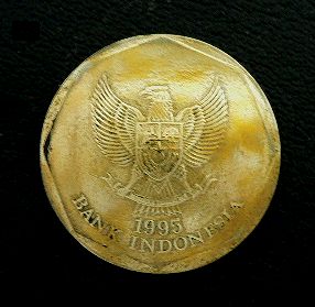 画像1: インドネシア１００ルピア　コインコンチョ　直径22mm