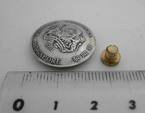 画像: シンガポール２０セントa　コインコンチョ　直径22mm