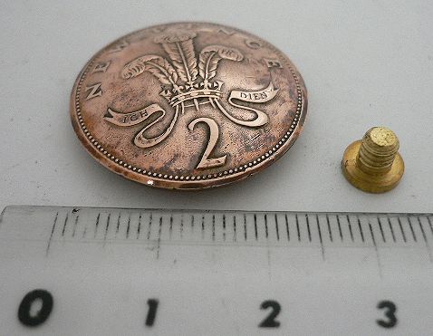 画像: イギリス２ペンスb　コインコンチョ　直径26mm